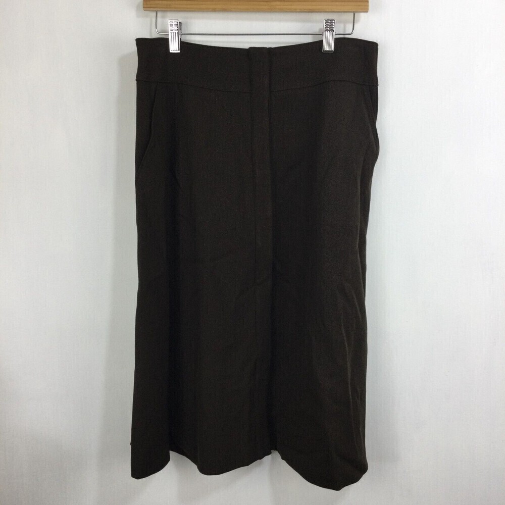 Lafayette 148 New York Pleated Front Pocket Skirt Brown Size 6 - Picture 4 of 4
